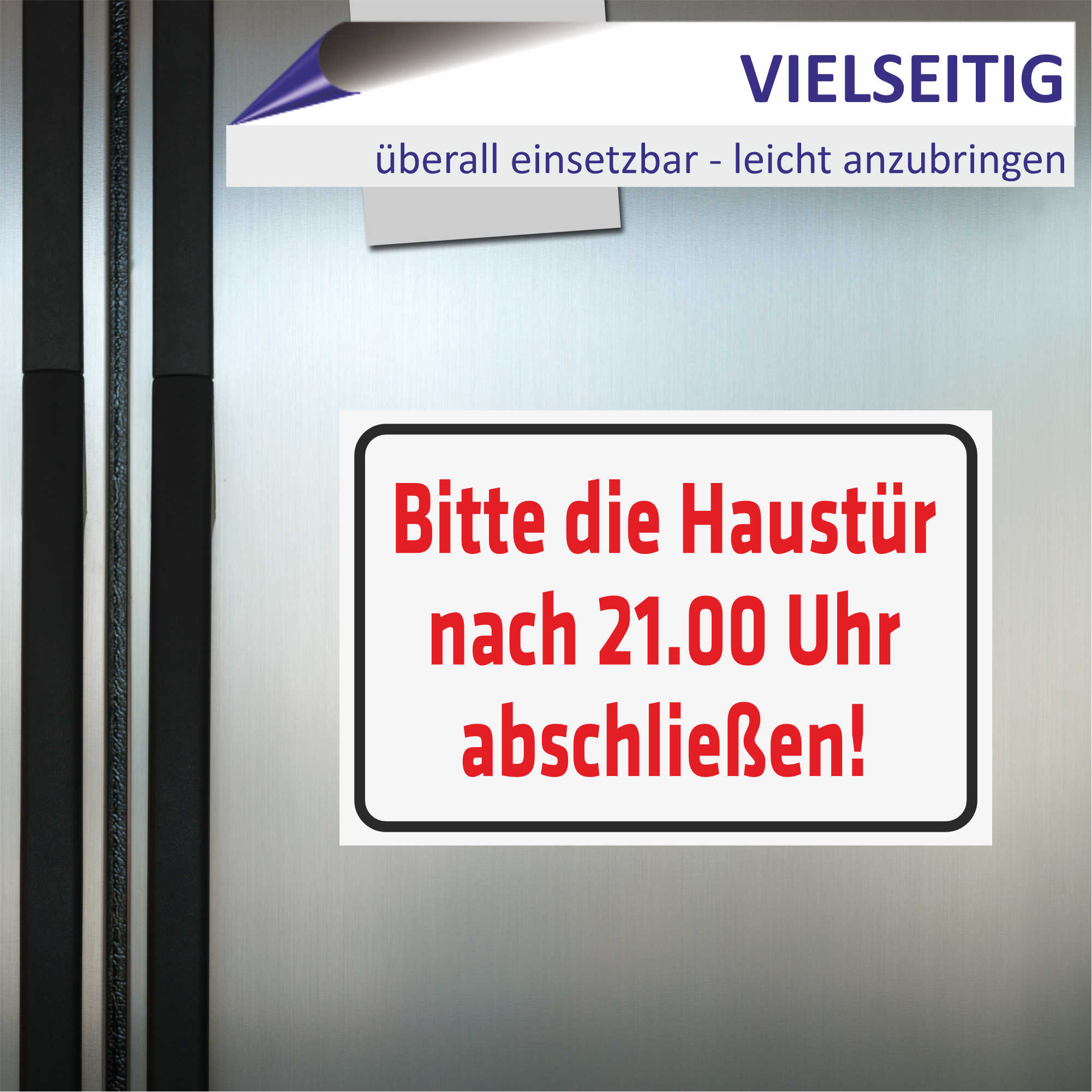 Schild Bitte die Haustür nach 21.00 Uhr abschließen KPI0298 eBay