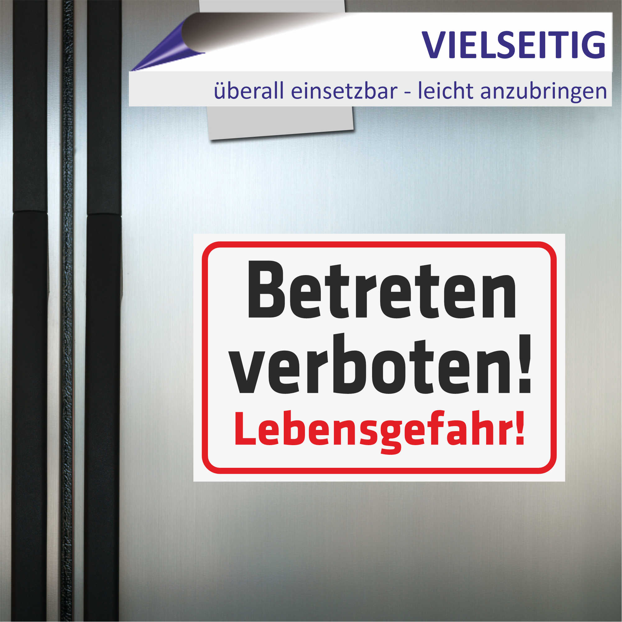 Warnschild 'Betreten Verboten LEBENSGEFAHR' – 60x40 Cm Aufkleber Aus Aluverbund, Witterungsbeständig